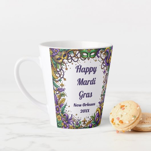 ハッピーマパーソナライズされたルディグラスコーヒーマグ カフェラテマグ (インサイチュ)