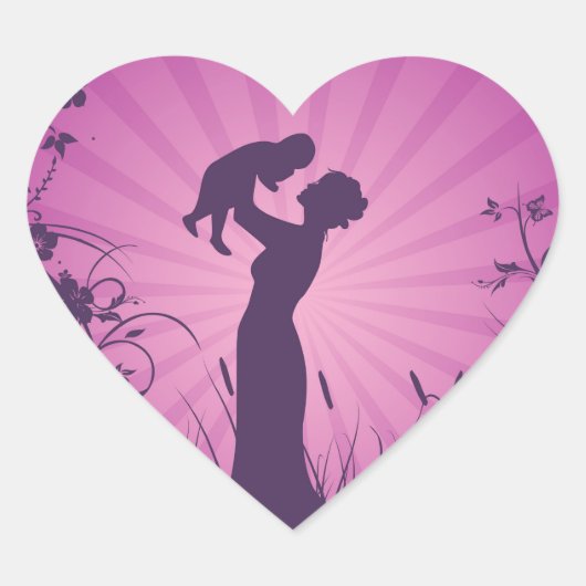 ハッピーママのステッカー ハートシール (正面)