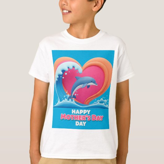 ハッピーマムクジラハート Tシャツ (正面)
