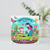 ハッピーマムズデイプリントデザイン 招待状 (スタンド正面)