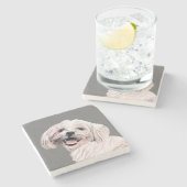 ハッピーマルチーズドギーマーブルコースター ストーンコースター (横)