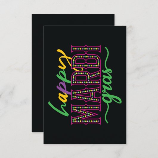 ハッピーマルディグラカスタマイズスウィング サンキューカード (正面/裏面)