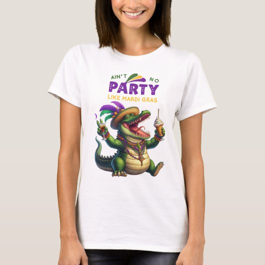 ハッピーマルディグラスアリゲーター Tシャツ (正面)