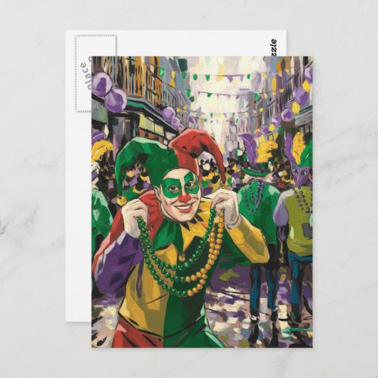 ハッピーマルディグラスジェスター ポストカード (正面/裏面)
