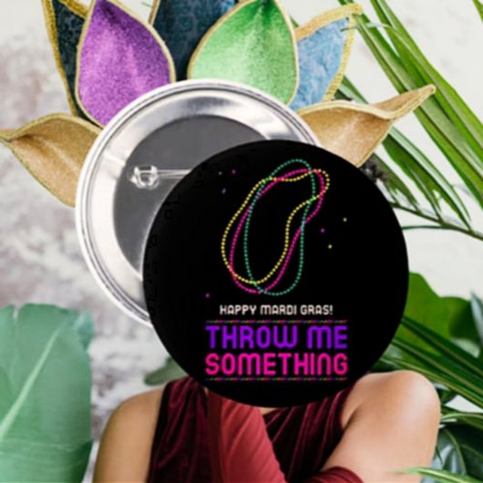 ハッピーマルディグラスビーズボタン 缶バッジ