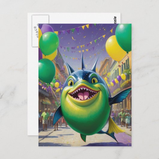 ハッピーマルディグラスフィッシュ ポストカード (正面/裏面)