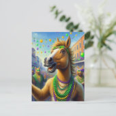 ハッピーマルディグラスホースウィズビーズ ポストカード (スタンド正面)