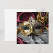 ハッピーマルディグラス金ゴールドヴェネチアンマスク シーズンカード (正面/裏面)