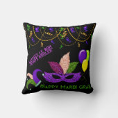 ハッピーマルディグラビーズマスクお祝い クッション (裏面)