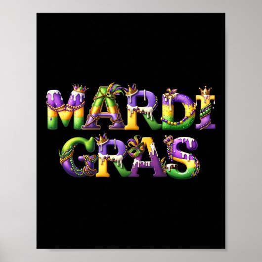 ハッピーマルディグラ2025ニューオーリンズ（紋章の）フラ・ダ・リマス ポスター (正面)