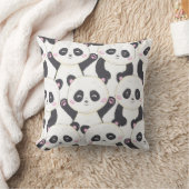 ハッピーマンガパンダの柄 クッション (ブランケット)