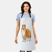 ハッピーマンガラフ色 エプロン (着用した状態)