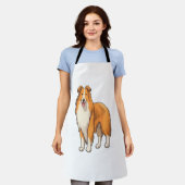 ハッピーマンガラフ色 エプロン (着用した状態)