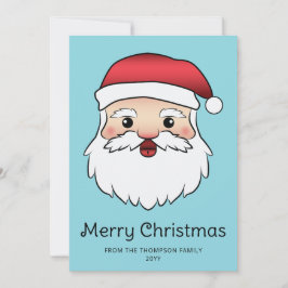 ハッピーマンガーンサンタクロース頭とカスタム文字 シーズンカード