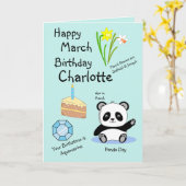 ハッピーマーチ誕生日折り畳みグリーティングカード カード (黄色い花)