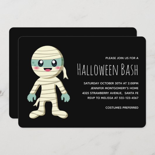 ハッピーミイムハロウィーンモンスターパーティー 招待状 (正面/裏面)