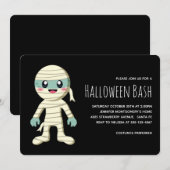 ハッピーミイラのハロウィンモンスターパーティー 招待状 (正面/裏面)
