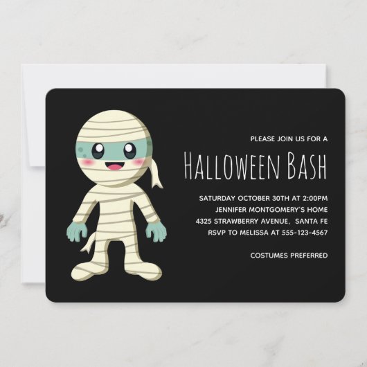 ハッピーミイラのハロウィンモンスターパーティー 招待状 (正面)