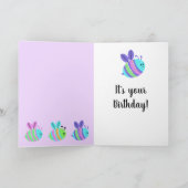 ハッピーミツバチカラフル。パーソナライズされた誕生日 カード (内部)