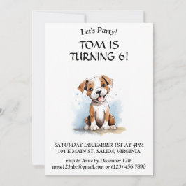 ハッピーミニマルピットブルピットブルテリアドッグ 招待状