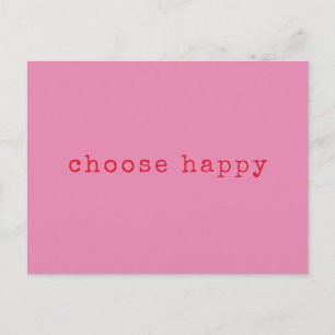 ハッピーミニマル感動的リストピンクを選択 ポストカード