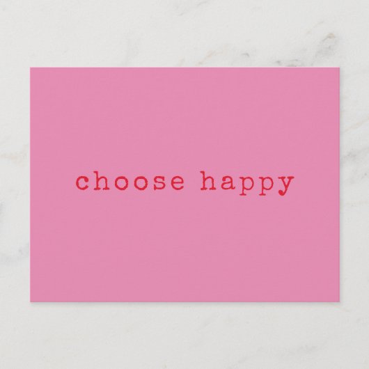 ハッピーミニマル感動的リストピンクを選択 ポストカード (正面)