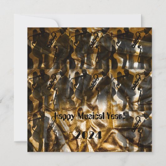 ハッピーミュージカル年2024 - jazzmen pattern 招待状 (正面)