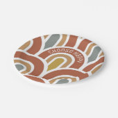 ハッピーミュートされモダンた虹のデザイン ペーパープレート (アングル)