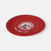 「ハッピーミュー年！」 キャットクリスマス紙プレート ペーパープレート (アングル)