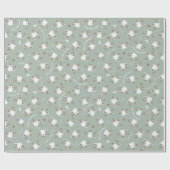 「ハッピーミュー年！」 スノーキャットカスタムラッピング紙 ラッピングペーパー (フラット)