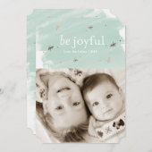 ハッピーミント水の色の休日の写真5x7カード シーズンカード (正面/裏面)