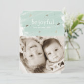 ハッピーミント水の色の休日の写真5x7カード シーズンカード (スタンド正面)