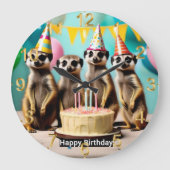 ハッピーミーキャットバースデー ラージ壁時計 (正面)