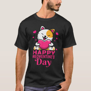 ハッピーミーンズデイかわいいカップルのバレンタインデー Tシャツ