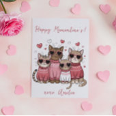ハッピーミーンズピンクスタイリッシュネコのバレンタイン シーズンカード