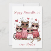 ハッピーミーンズピンクスタイリッシュネコのバレンタイン シーズンカード (正面)
