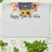 ハッピームーウィーンブラックウィッチキャット キッチンタオル (折り畳み)