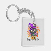 ハッピームーウィーンブラックウィッチキャット キーホルダー (正面左)