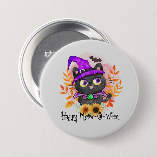 ハッピームーウィーンブラックウィッチキャット 缶バッジ (正面&裏面)