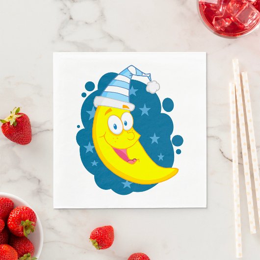 ハッピームーン顔 スタンダードランチョンナプキン