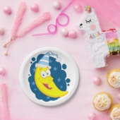 ハッピームーン顔 ペーパープレート (パーティー)