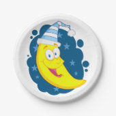 ハッピームーン顔 ペーパープレート (正面)