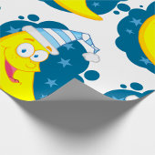 ハッピームーン顔 ラッピングペーパー