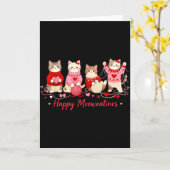 ハッピーメイウォンティンズ かわいい猫 バレンタイン ラブ かぎ針編み カード (黄色い花)