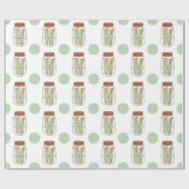 ハッピーメイソンの瓶と藁の包装紙 ラッピングペーパー (フラット)