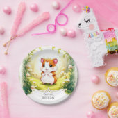 ハッピーメドウハムスター誕生日 ペーパープレート (パーティー)