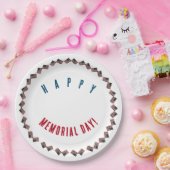 ハッピーメモリアルデーアメリカンフラッグ紙プレート ペーパープレート (パーティー)