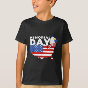 ハッピーメモリアルデーアメリカ国旗の誉れ7月4日 Tシャツ