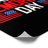 ハッピーメモリアルデーアメリカ国旗アメリカ愛国心 ポスター (角)