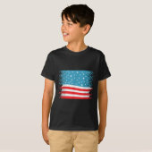 ハッピーメモリアルデーリボン愛国旗の男性 Tシャツ (正面フル)